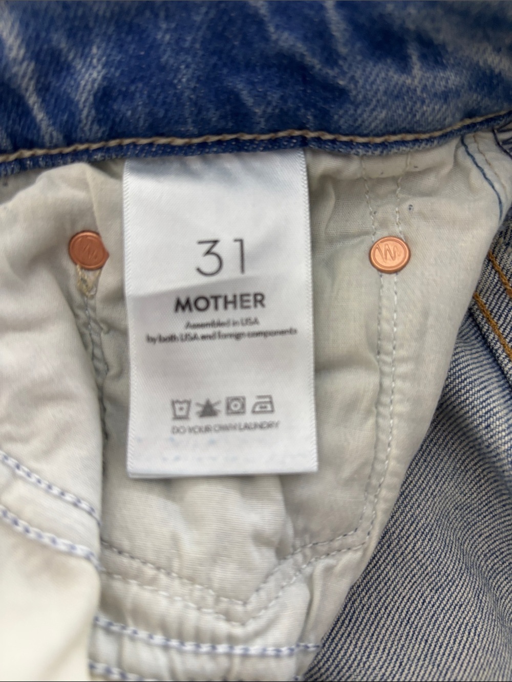 MOTHER Superior The Tomcat Roller High Rise Wide Leg Jeans/faded wash 31 NWT - Picture 12 of 13